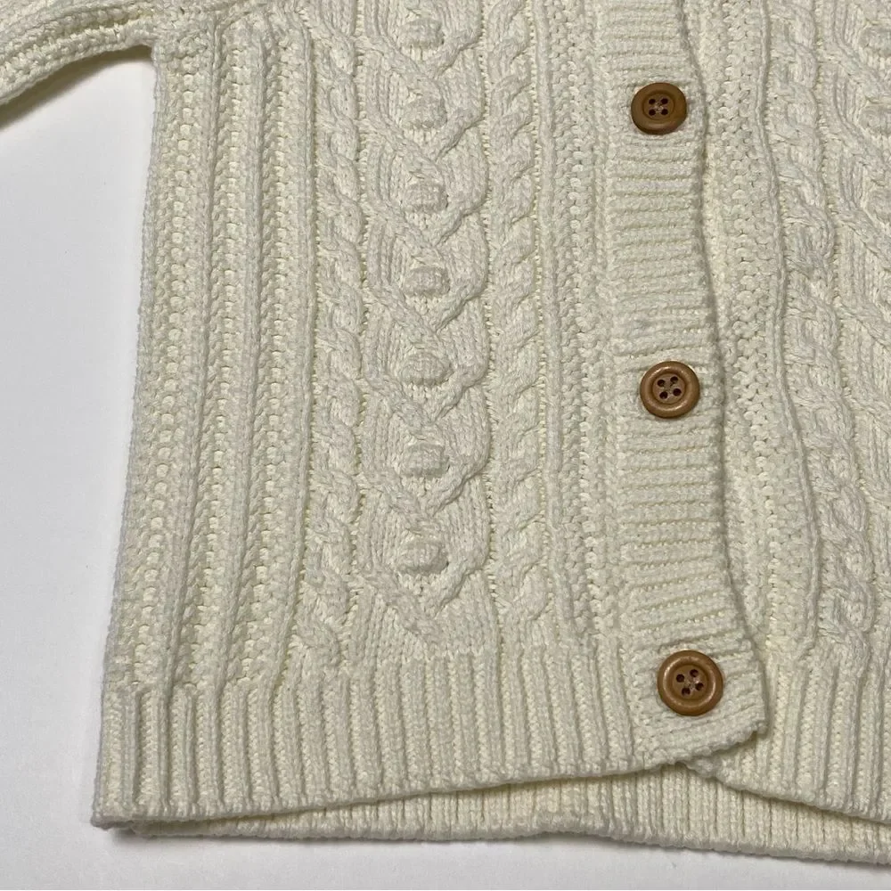 NWT Rachel Zoe Ivory Button Front Knit Cardigan Sweater Size 18 Months